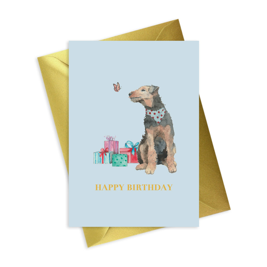 Animal Collection A6 Foiled Greeting Card Dog Happy Birthday Greeting & Note Cards Crumble and Core   