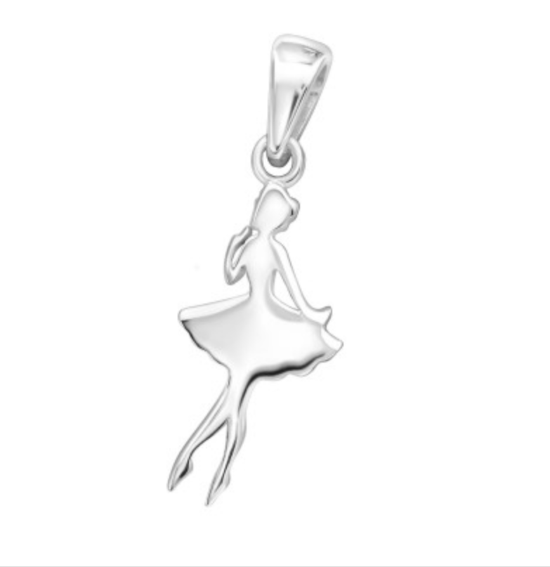 Sterling Silver Ballerina Pendant Necklace Charms & Pendants Crumble and Core   