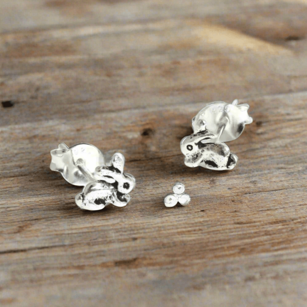 Stylish Silver Stud Earrings Jewellery Gift Crumble and Core