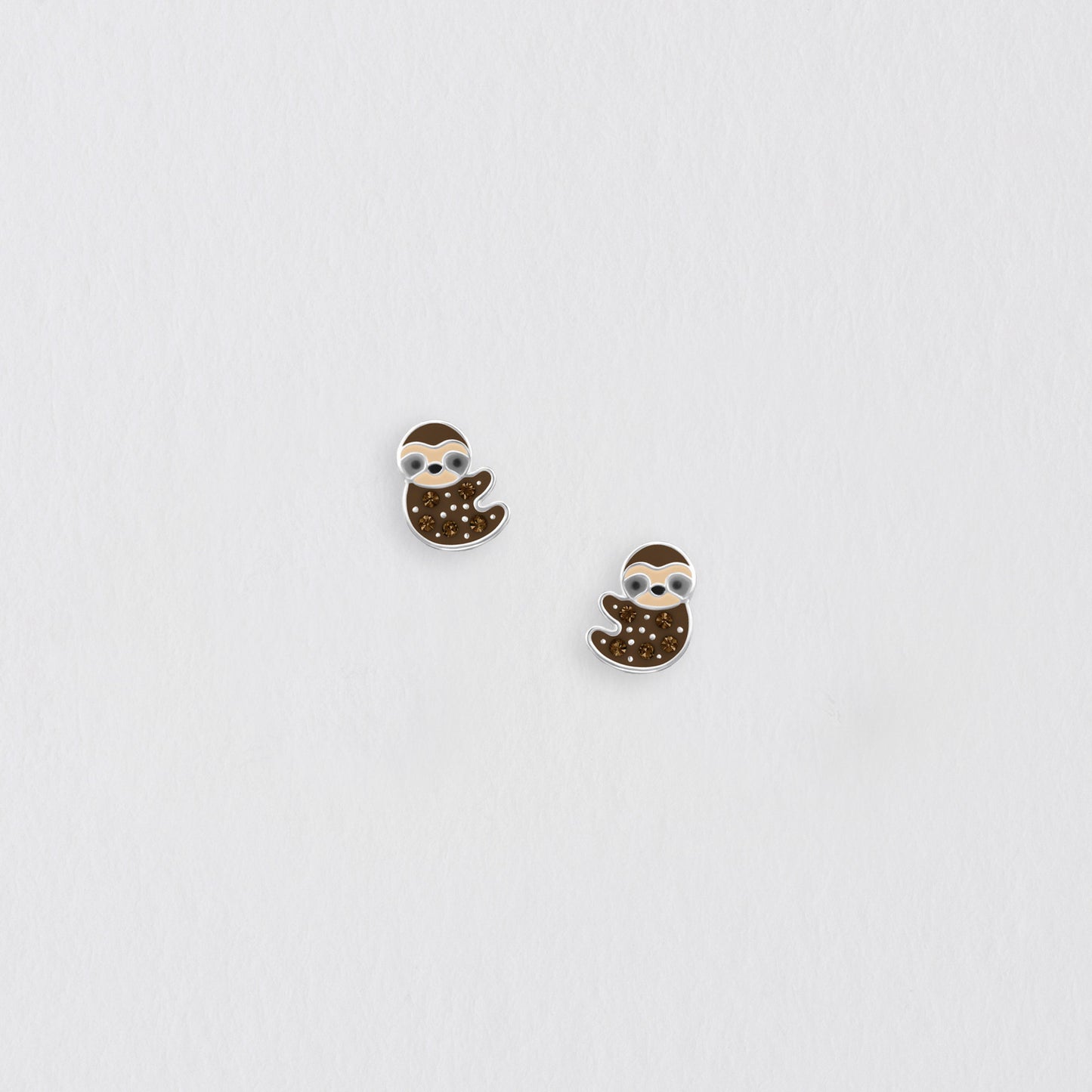 Boxed Sloth Silver Earring Card Earrings Crumble and Core   