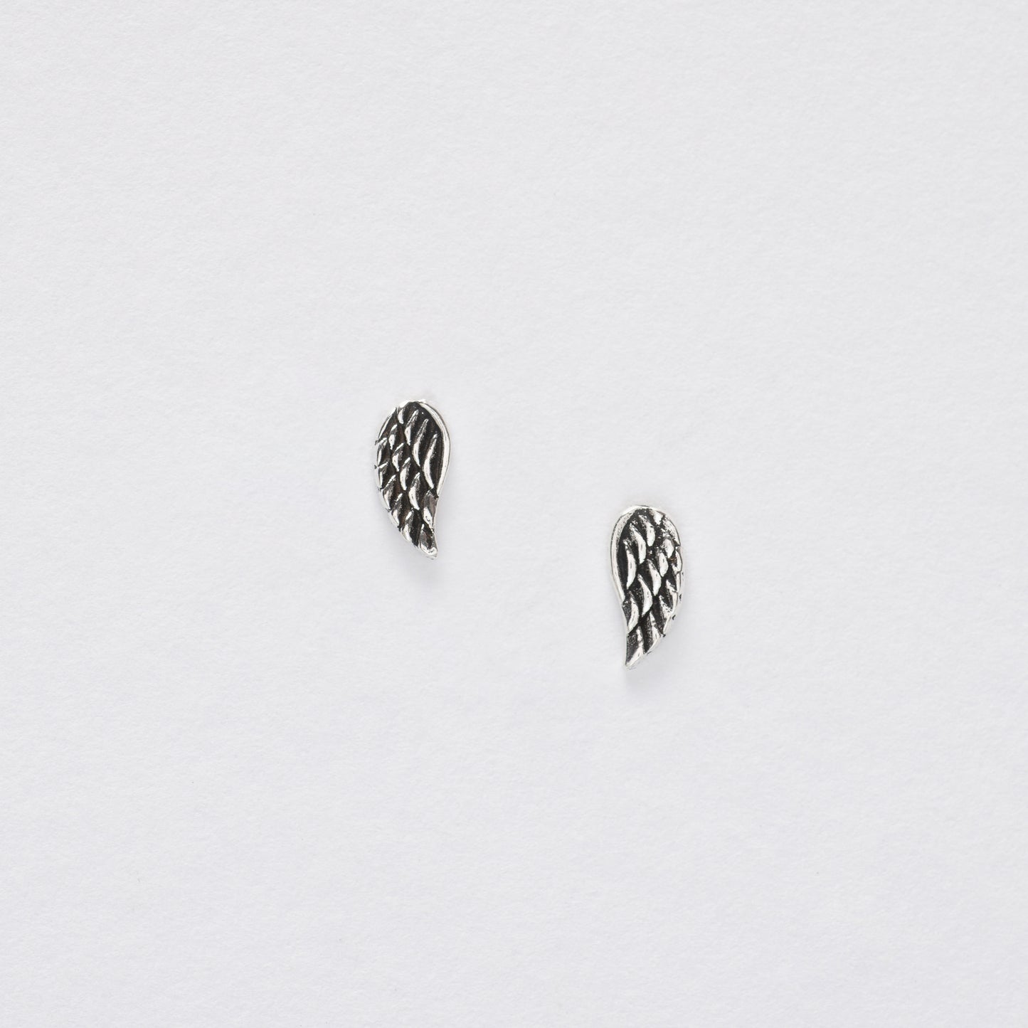 Angel Wings Silver Ear Studs Earrings Crumble and Core   