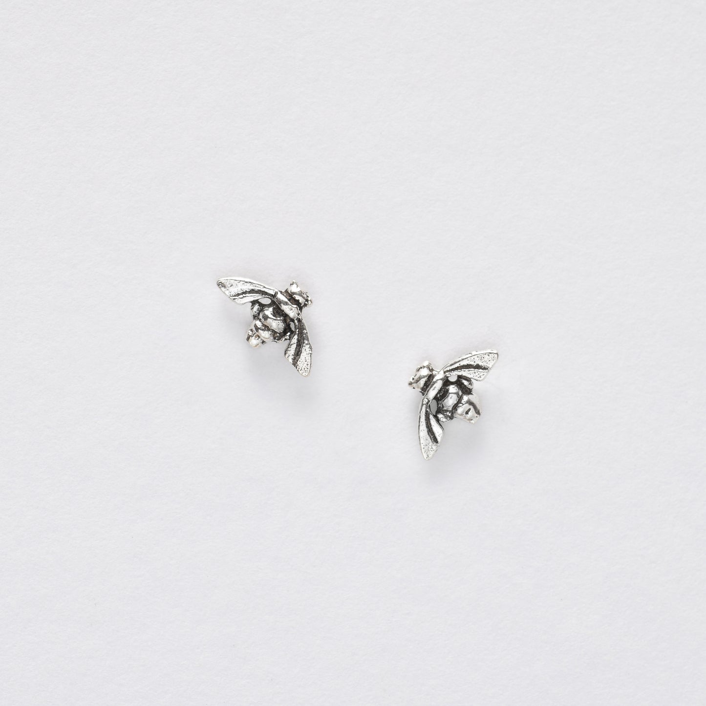 Bee Silver Ear Stud Earrings Crumble and Core   