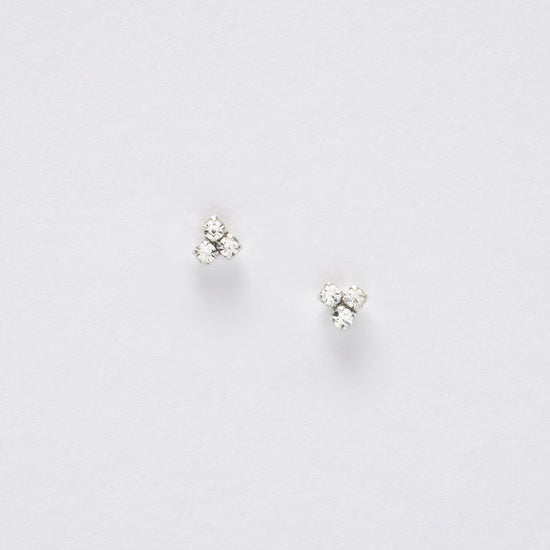 Cubic Zirconia Triangle Silver Ear Stud Earrings Crumble and Core   