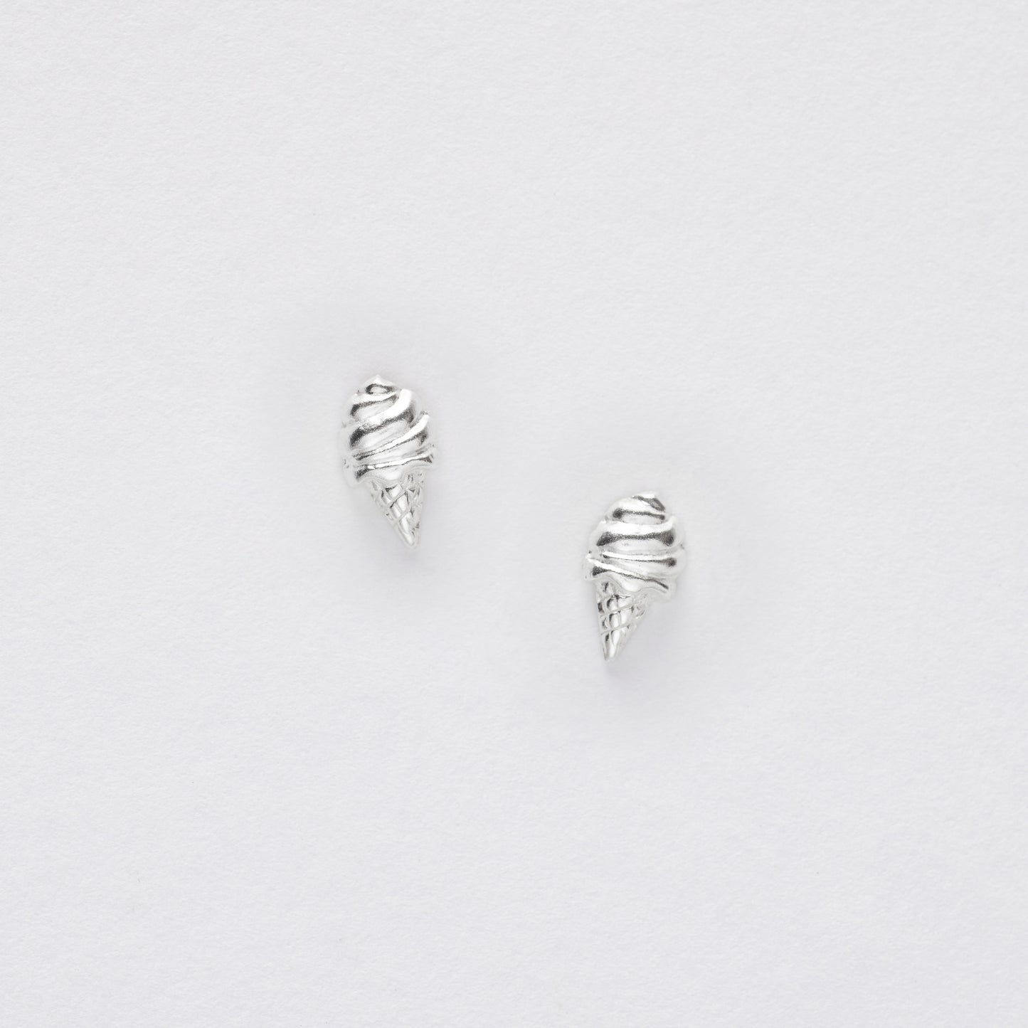 Ice Cream Silver Ear Studs Earrings Crumble and Core   