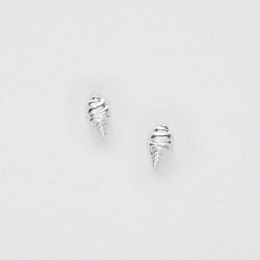 Ice Cream Silver Ear Studs Earrings Crumble and Core   