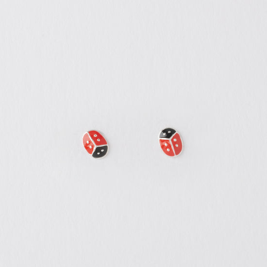 Ladybird Silver Ear Stud Earrings Crumble and Core   