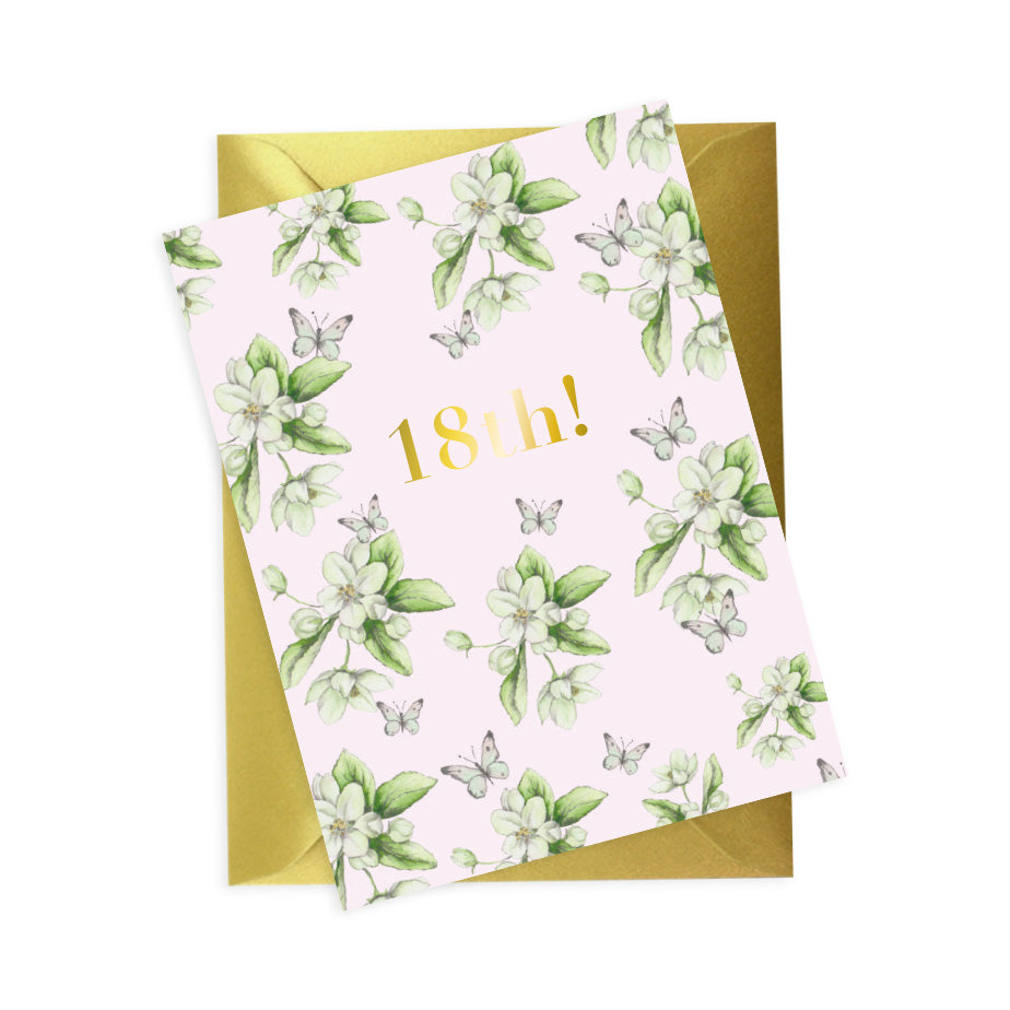 Bright Blooms Foiled 18th Birthday Card BB021 Greeting & Note Cards Crumble and Core   