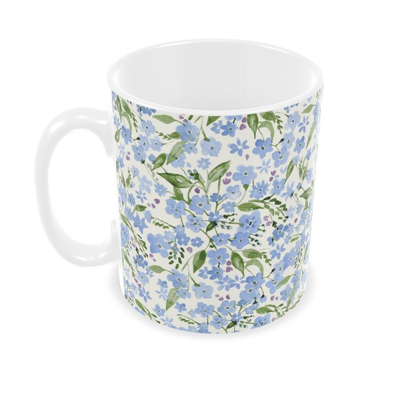 Ceramic Mug - Forget Me Not Floral Design - Gift for Her