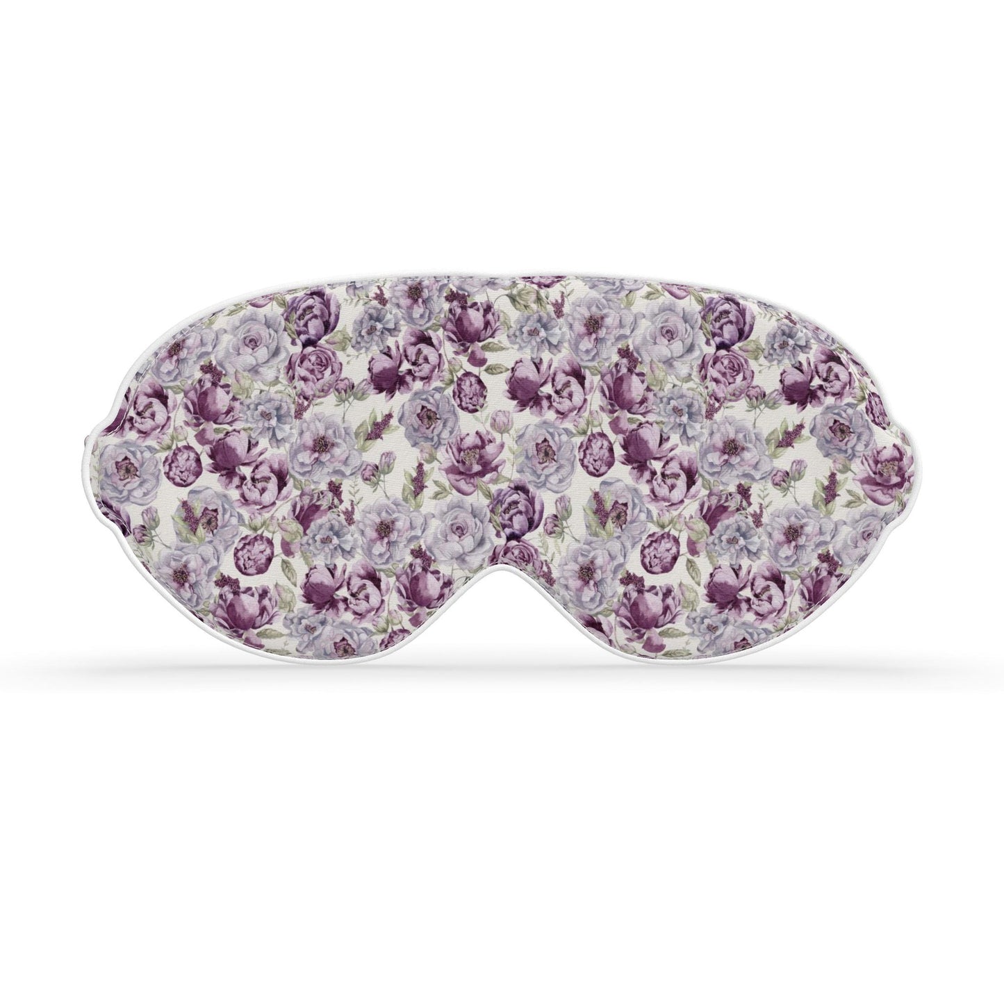 Luxury Sleep Mask -Peonies in Plum & Lilac