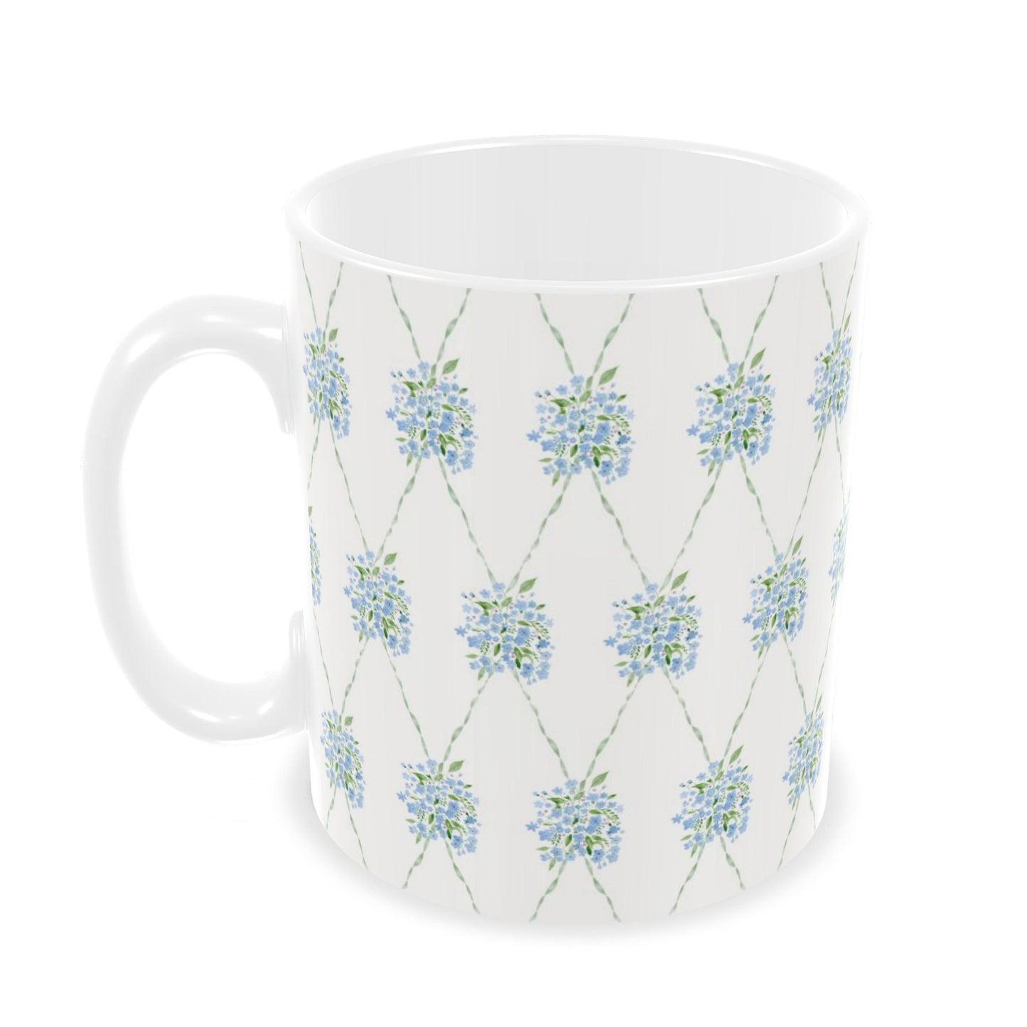 Ceramic Mug - Watercolour Forget-Me-Not-Ribbons