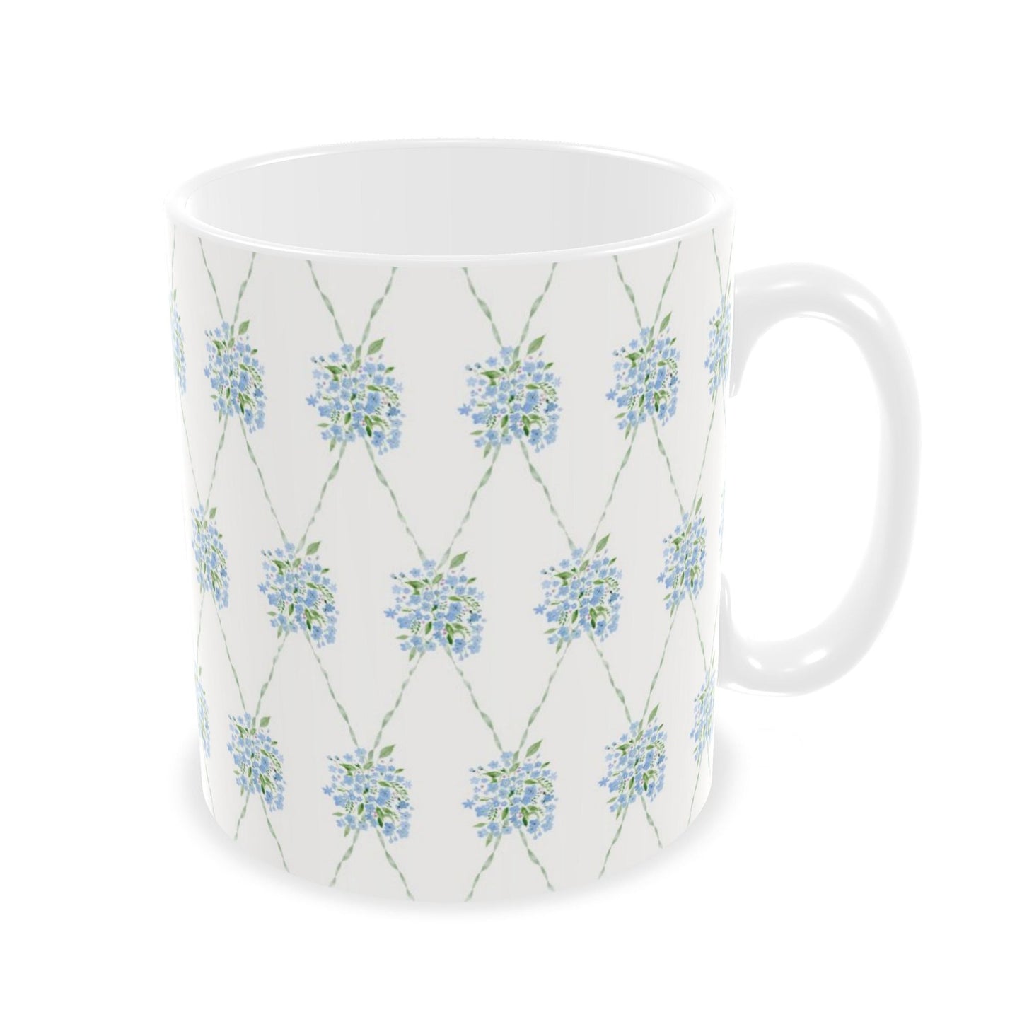 Ceramic Mug - Watercolour Forget-Me-Not-Ribbons