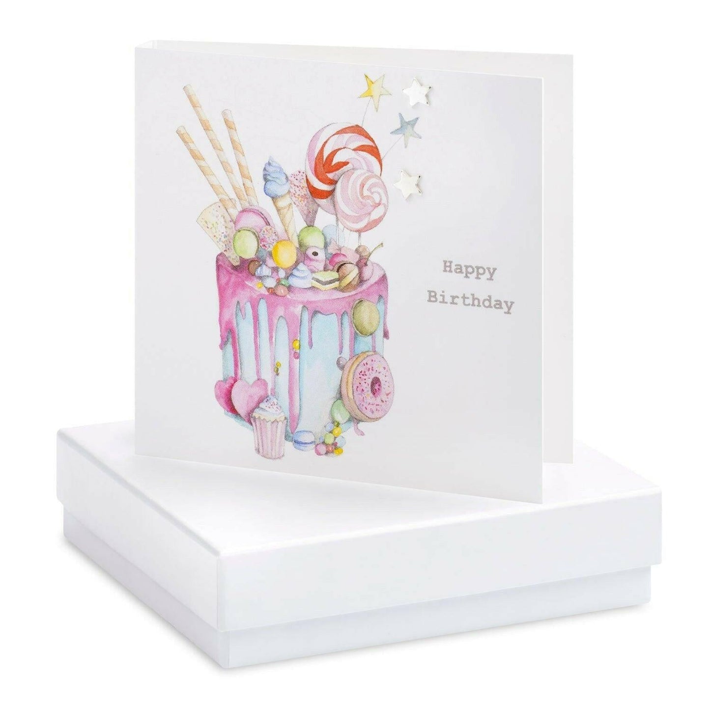 Sterling Silver Star Stud Earrings with Gift Box Birthday Card - Crumble and Core