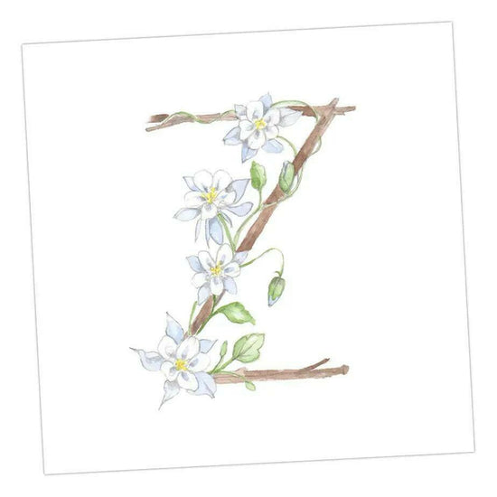 Floral Alphabet Letter B Card - Perfect for Any Occasion - Handcrafted Alphabet Design for Invitations and Gifts - Perfect Card for Names beginning with Z - All Occasions - Crumble and Core