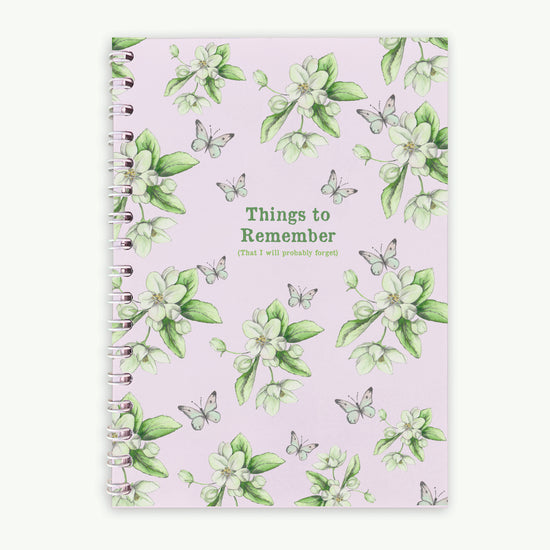 Wire Bound Notebook - Pink Blossom Things to Remember Notebooks & Notepads Crumble and Core A6  