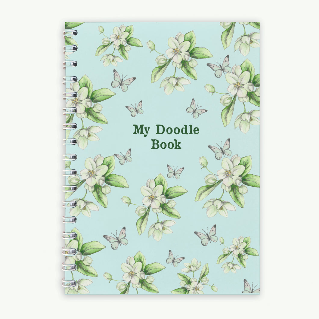 Wire Bound Notebook - Turquoise Blossom Doodle Book Notebooks & Notepads Crumble and Core A6  