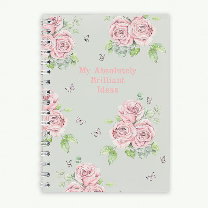 Wire Bound Notebook - Pink Rose Brilliant Ideas Notebooks & Notepads Crumble and Core A6  