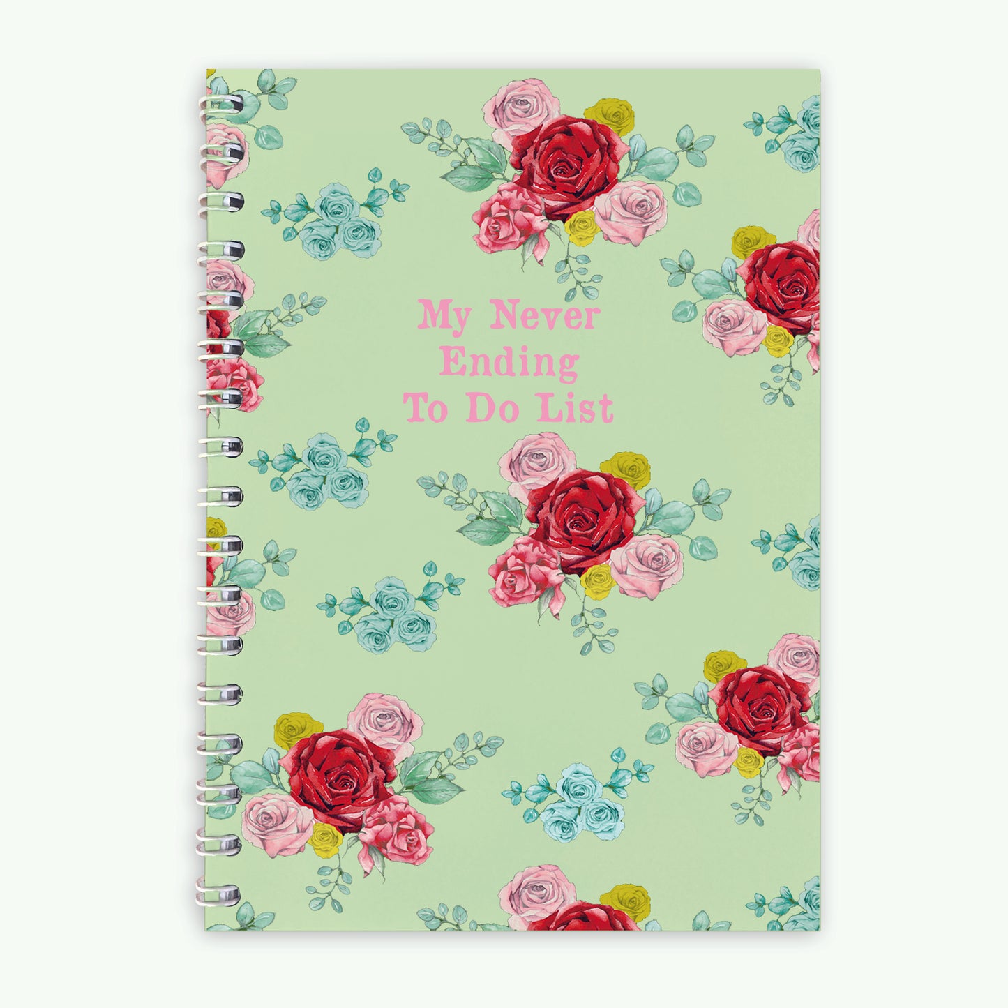 Wire Bound Notebook - Colourful Roses Never Ending List Notebooks & Notepads Crumble and Core   