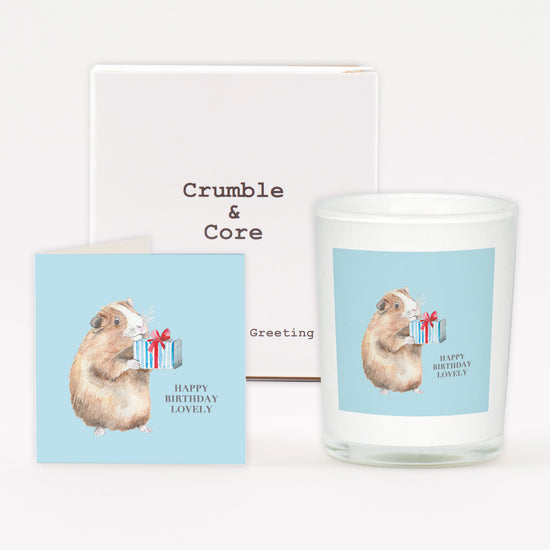 Animal Collection Boxed Candle and Greeting Card Guinea Pig Candles Crumble and Core   