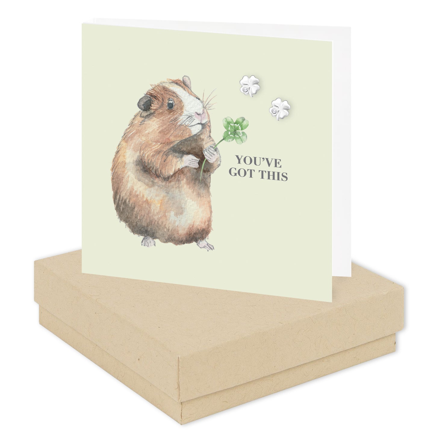 Boxed You’ve Got This Guinea Pig Silver Earring Card Earrings Crumble and Core Kraft  