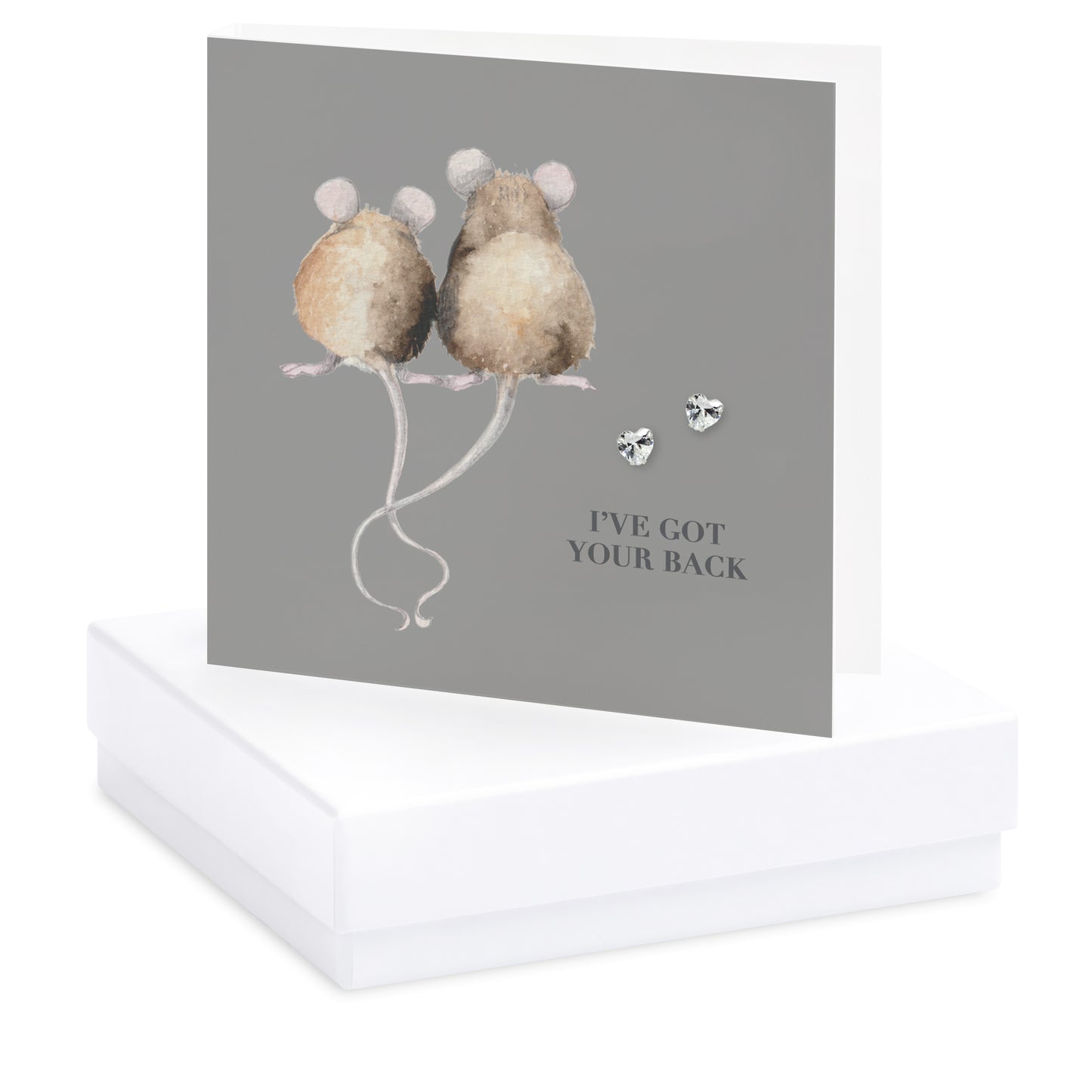 Boxed Mice Silver Earring Card Earrings Crumble and Core White  