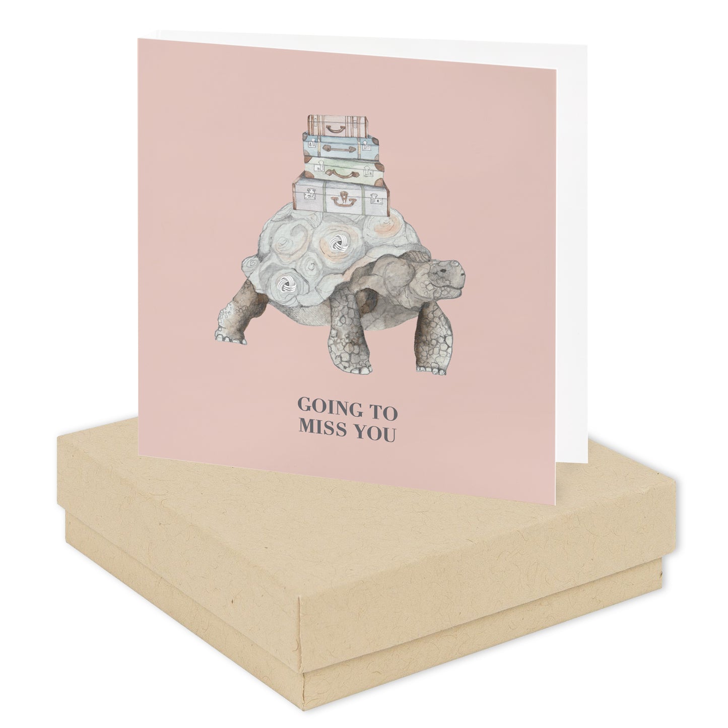 Boxed Tortoise Miss You Silver Earring Card Earrings Crumble and Core Kraft  