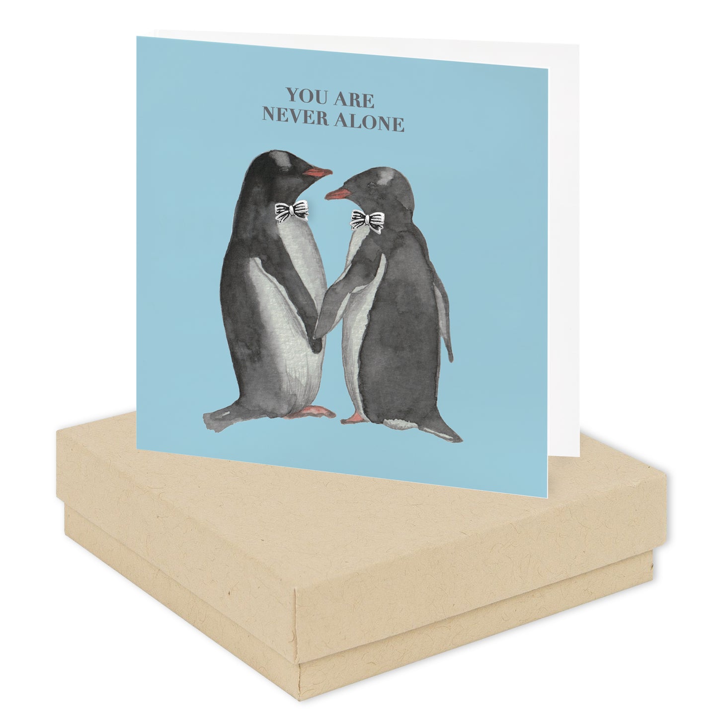 Boxed Penguins Silver Earring Card Earrings Crumble and Core Kraft  