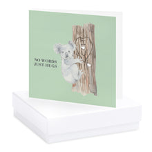 Load image into Gallery viewer, Boxed Koala Hugs Silver Earring Card Earrings Crumble and Core White  
