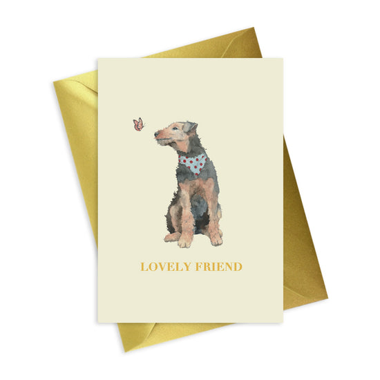 Animal Collection A6 Foiled Greeting Card Dog Lovely Friend Greeting & Note Cards Crumble and Core   