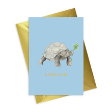 Load image into Gallery viewer, Animal Collection A6 Foiled Greeting Card Tortoise Good Luck Greeting &amp; Note Cards Crumble and Core   
