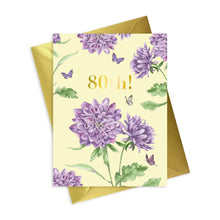 Load image into Gallery viewer, Bright Blooms Foiled 80th Birthday Card Greeting &amp; Note Cards Crumble and Core   
