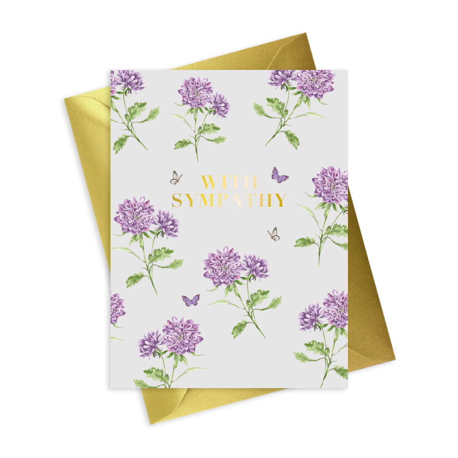 Bright Blooms Foiled With Sympathy Card BB006