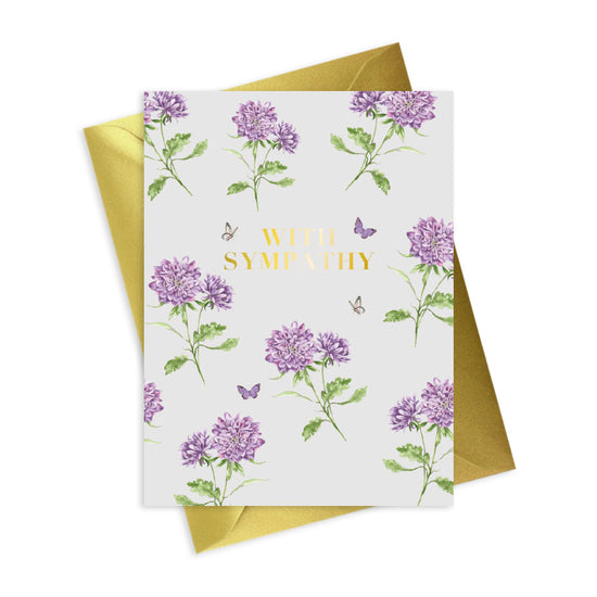 Bright Blooms Foiled With Sympathy Card BB006 Greeting & Note Cards Crumble and Core   