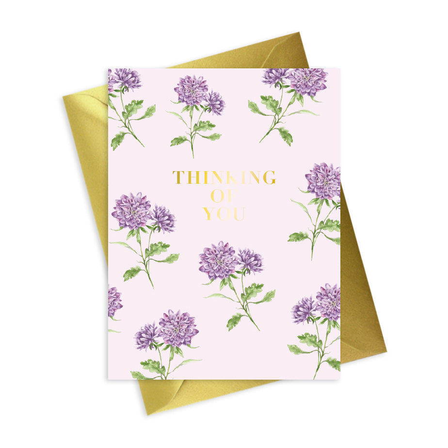 Bright Blooms Foiled Thinking of You Card BB008 Greeting & Note Cards Crumble and Core   