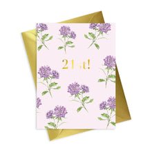 Load image into Gallery viewer, Bright Blooms Foiled 21st Birthday Card BB009
