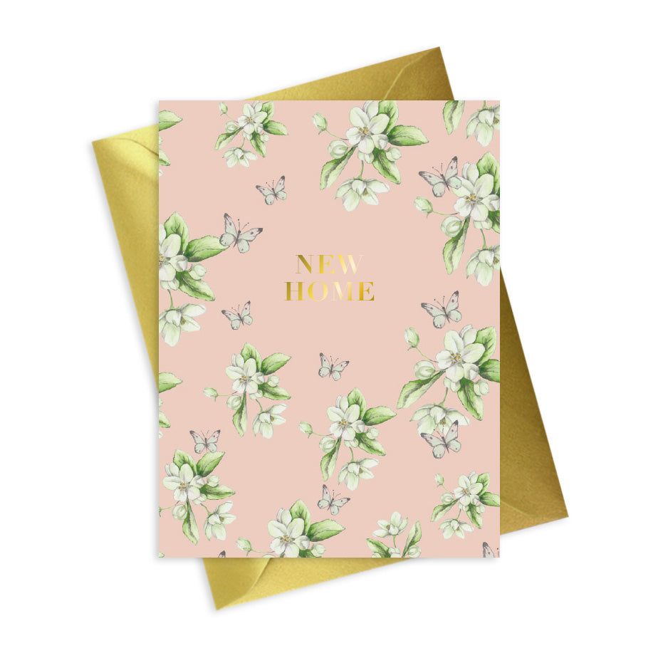 Bright Blooms Foiled New Home Greeting Card Greeting & Note Cards Crumble and Core   