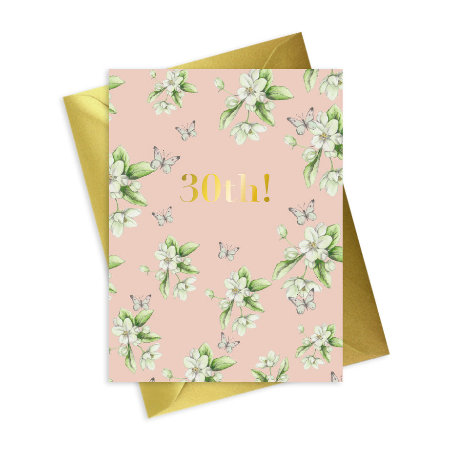 Bright Blooms Foiled 30th Birthday Card BB014