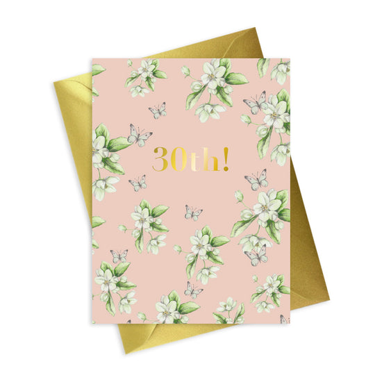 Bright Blooms Foiled 30th Birthday Card BB014 Greeting & Note Cards Crumble and Core   