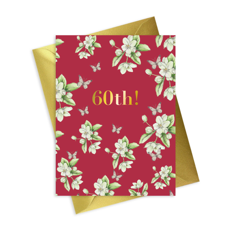 Bright Blooms Foiled 60th Birthday Card BB022 Greeting & Note Cards Crumble and Core   