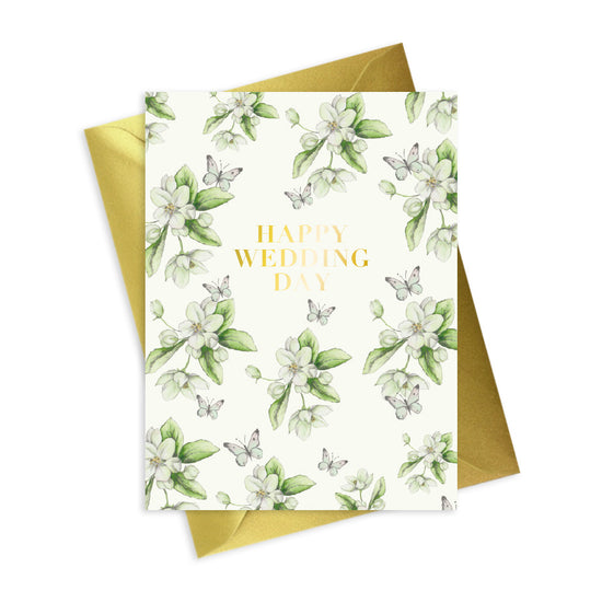 Bright Blooms Foiled Wedding Card BB023 Greeting & Note Cards Crumble and Core   