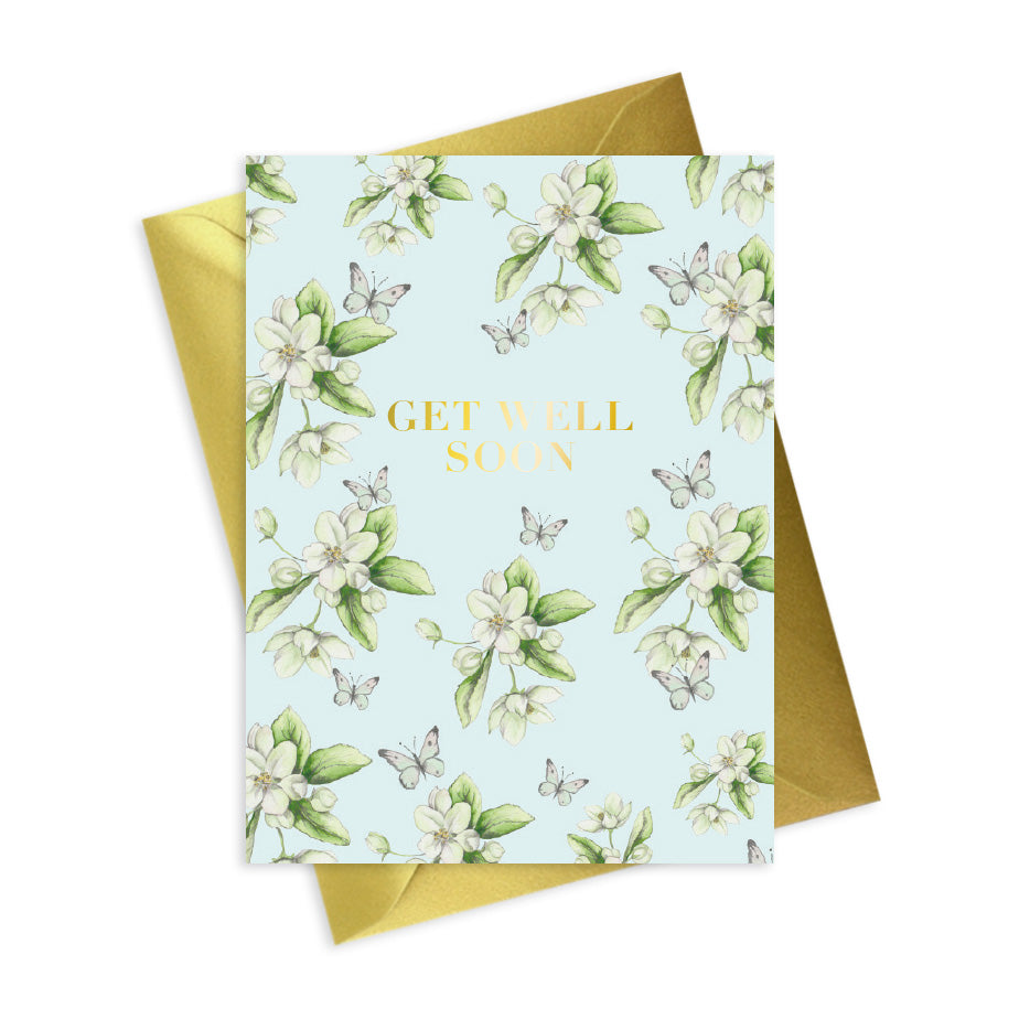 Bright Blooms Foiled Get Well Soon Card Greeting & Note Cards Crumble and Core   