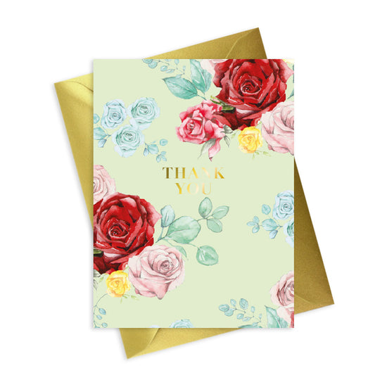 Bright Blooms Foiled Thank You Card BB036 Greeting & Note Cards Crumble and Core   