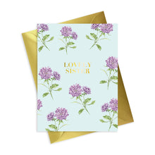 Load image into Gallery viewer, Bright Blooms Foiled Lovely Sister Card BB043 Greeting &amp; Note Cards Crumble and Core   
