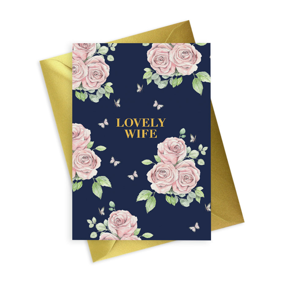 Bright Blooms Foiled Lovely Wife Card Greeting & Note Cards Crumble and Core   