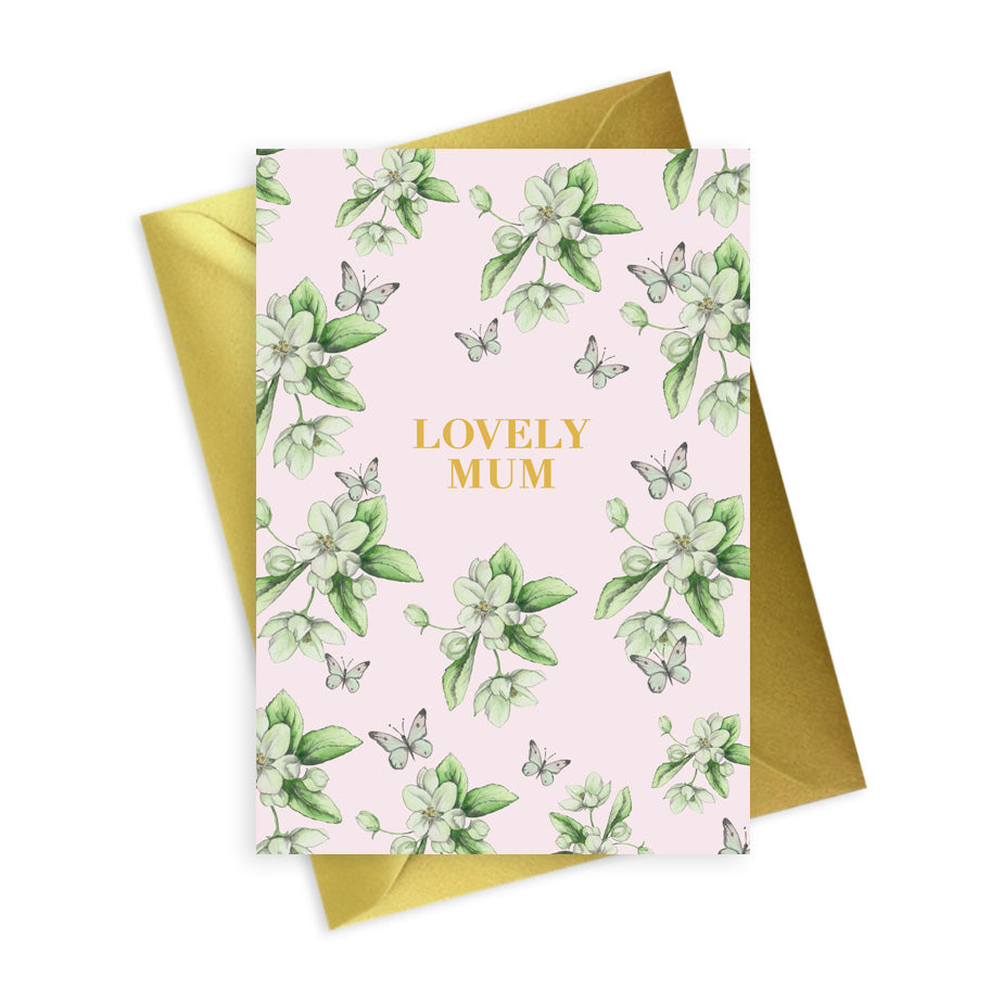 Bright Blooms Foiled Lovely Mum Greeting Card Greeting & Note Cards Crumble and Core   