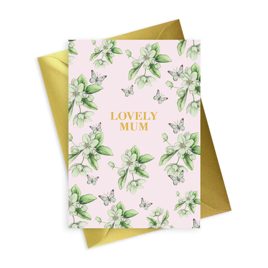 Bright Blooms Foiled Lovely Mum Greeting Card Greeting & Note Cards Crumble and Core   