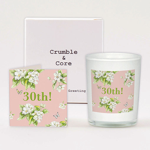 Bright Blooms Boxed Candle and 30th Birthday Card Candles Crumble and Core   
