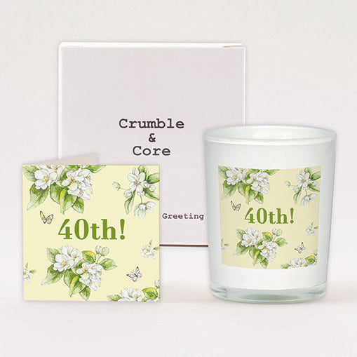 Bright Blooms Boxed Candle and 40th Birthday Card Candles Crumble and Core   