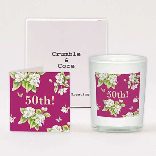 Bright Blooms Boxed Candle and 50th Birthday Card Candles Crumble and Core   