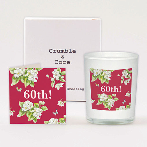 Bright Blooms Boxed Candle and 60th Birthday Card Candles Crumble and Core   