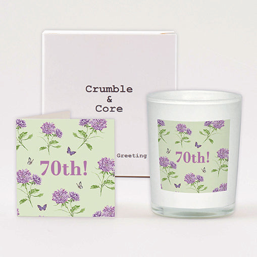 Bright Blooms Boxed Candle and 70th Birthday Card Candles Crumble and Core   